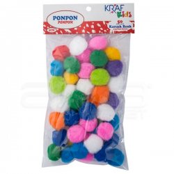 Kraf - Kraf Ponpon 3cm 50li KK90