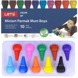 Lets - Lets 10 Renk Miniart Parmak Mum Boya