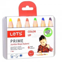 Lets - Lets Color Up Prime Jumbo Boya Kalemi 6lı L-4600