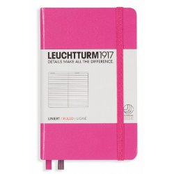 Leuchtturm - Leuchtturm1917 Çizgili Not Defteri Pembe 80g A6