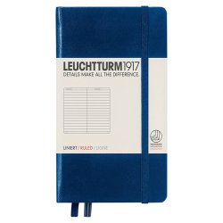 Leuchtturm - Leuchtturm1917 Çizgili Not Defteri Lacivert 80g A6