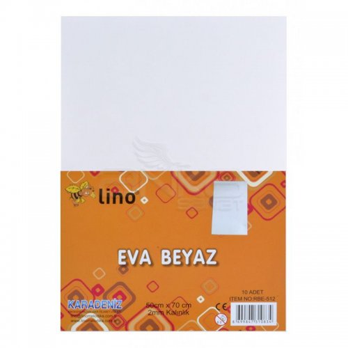 Lino Karadeniz Eva 50x70cm 2mm Beyaz 10lu RBE512