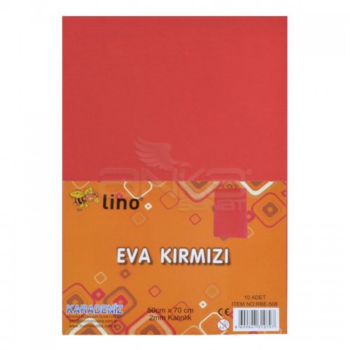 Lino Karadeniz Eva 50x70cm 2mm Kırmızı 10lu RBE508