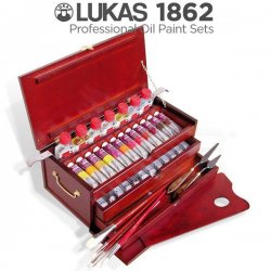 Lukas - Lukas 1862 Yağlı Boya Oil Wooden Chest Ahşap Kutu 45 Parça 6001