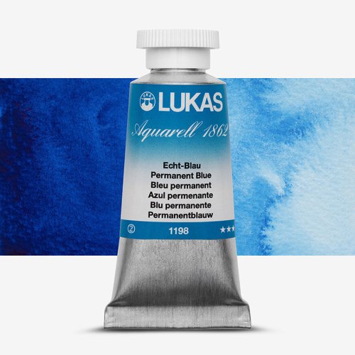 Lukas Aquarell 1862 Artist 24ml Sulu Boya 1198 Permanent Blue Seri 2 - 1198 Permanent Blue