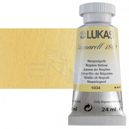 Lukas Aquarell 1862 Artist 24ml Sulu Boya 1034 Naples Yellow Seri 2 - 1034 Naples Yellow