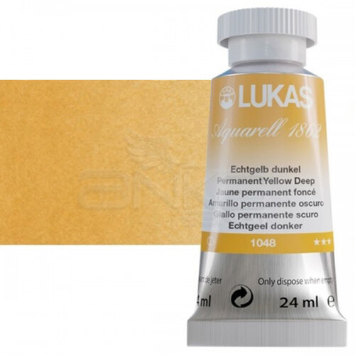 Lukas Aquarell 1862 Artist 24ml Sulu Boya 1048 Permanent Yellow Deep Seri 2 - 1048 Permanent Yellow Deep