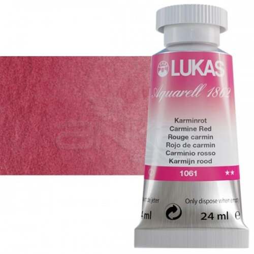 Lukas Aquarell 1862 Artist 24ml Sulu Boya 1061 Karmin Kırmızı Seri 2 - 1061 Karmin Kırmızı