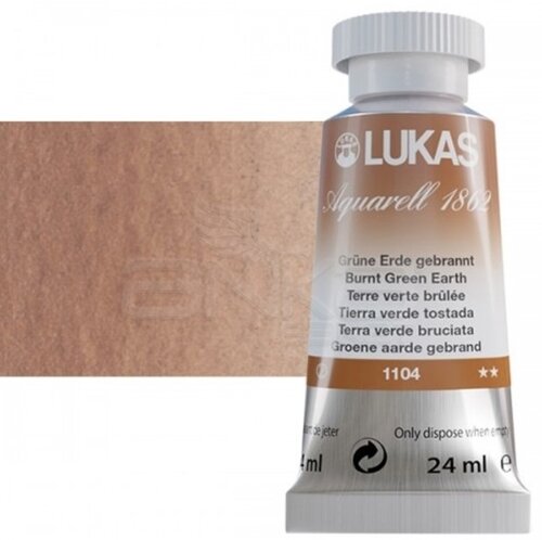 Lukas Aquarell 1862 Artist 24ml Sulu Boya 1104 Burnt Green Earth Seri 2 - 1104 Burnt Green Earth