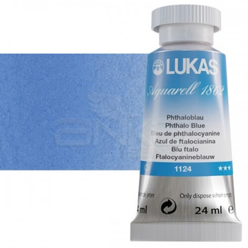 Lukas Aquarell 1862 Artist 24ml Sulu Boya 1124 Phthalo Blue Seri 2 - 1124 Phthalo Blue