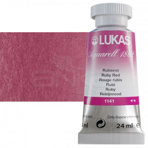 Lukas Aquarell 1862 Artist 24ml Sulu Boya 1141 Ruby Red Seri 2 - 1141 Ruby Red