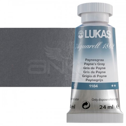 Lukas Aquarell 1862 Artist 24ml Sulu Boya 1184 Paynes Gri Seri 2 - 1184 Paynes Gri