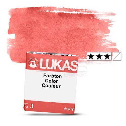 Lukas Aquarell 1862 Artist Yarım Tablet Sulu Boya 1099 Permanent Red Light Seri 2