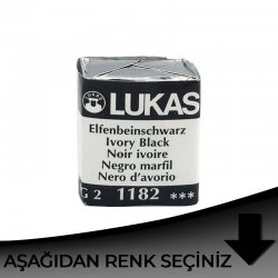 Lukas - Lukas Aquarell 1862 Artist Yarım Tablet Sulu Boya Siyah Tonlar