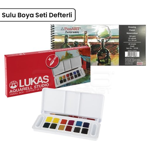 Lukas Sulu Boya Takımı Tablet 12 Renk Defterli