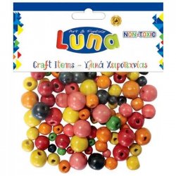 Luna - Luna Ahşap Boncuk 8-10-12-14-16 mm 150 Adet