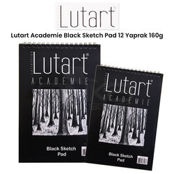 Lutart - Lutart Academie Black Sketch Pad 12 Yaprak 160g