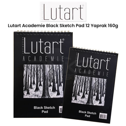 Lutart Academie Black Sketch Pad 12 Yaprak 160g