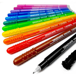 Lyra - Lyra Graduate Fineliner İnce Uçlu Kalem 0.5mm 15li Set Sıcak Renkler (1)