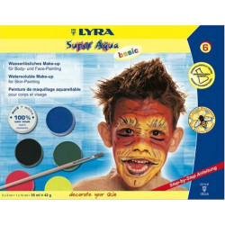 Lyra - Lyra Super Aqua Basic Fırçalı Tablet Yüz Boyası 6 Renk