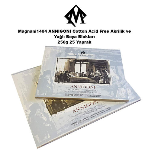 Magnani1404 ANNIGONI Cotton Acid Free Akrilik ve Yağlı Boya Blokları 250g 25 Yaprak