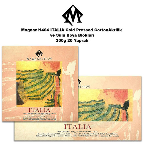 Magnani1404 ITALIA Cold Pressed CottonAkrilik ve Sulu Boya Blokları 300g 20 Yaprak
