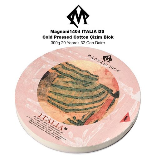 Magnani1404 ITALIA DS Cold Pressed Cotton Çizim Blok 300g 20 Yaprak 32 Çap Daire
