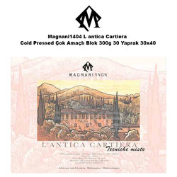 Magnani1404 L antica Cartiera Cold Pressed Çok Amaçlı Blok 300g 30 Yaprak 30x40 - Thumbnail