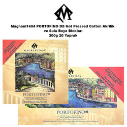 Magnani1404 - Magnani1404 PORTOFINO DS Hot Pressed Cotton Akrilik ve Sulu Boya Blokları 300g 20 Yaprak