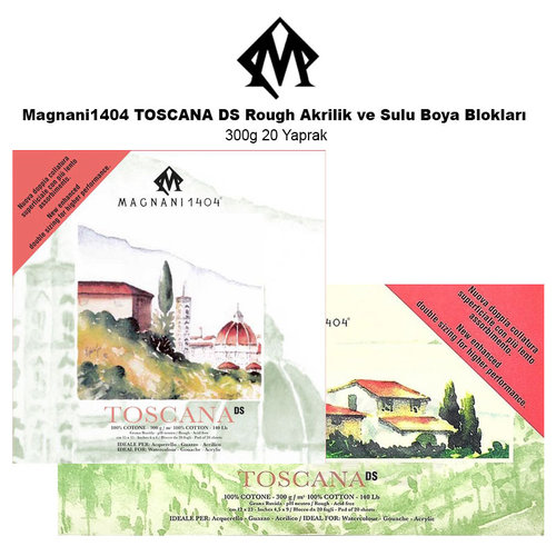 Magnani1404 TOSCANA DS Rough Akrilik ve Sulu Boya Blokları 300g 20 Yaprak
