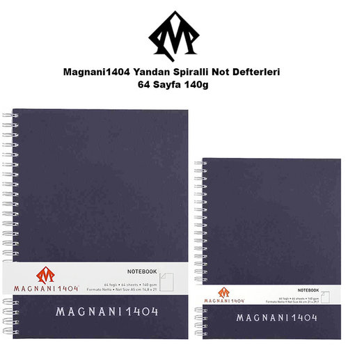 Magnani1404 Yandan Spiralli Not Defterleri 64 Yaprak 140g