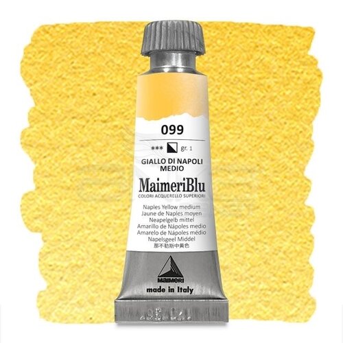 Maimeri Blu Tüp Sulu Boya 12 ml S1 No:099 Naples Yellow Medium - 099 Naples Yellow Medium