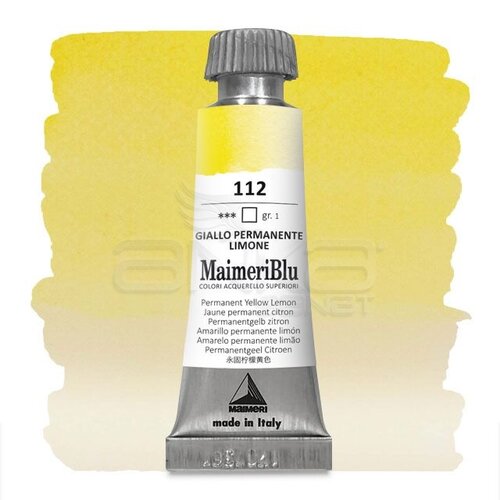 Maimeri Blu Tüp Sulu Boya 12 ml S1 No:112 Permanent Yellow Lemon - 112 Permanent Yellow Lemon