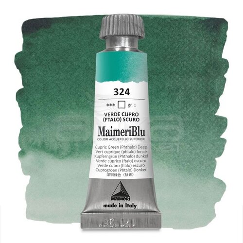 Maimeri Blu Tüp Sulu Boya 12 ml S1 No:324 Copper Oxide Green Deep - 324 Copper Oxide Green Deep