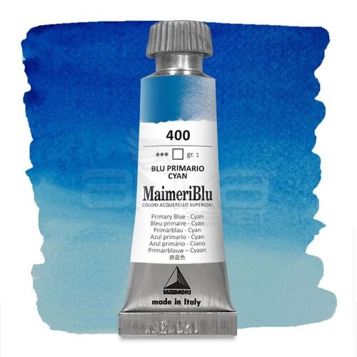 Maimeri Blu Tüp Sulu Boya 12 ml S1 No:400 Primary Blue - Cyan - 400 Primary Blue - Cyan