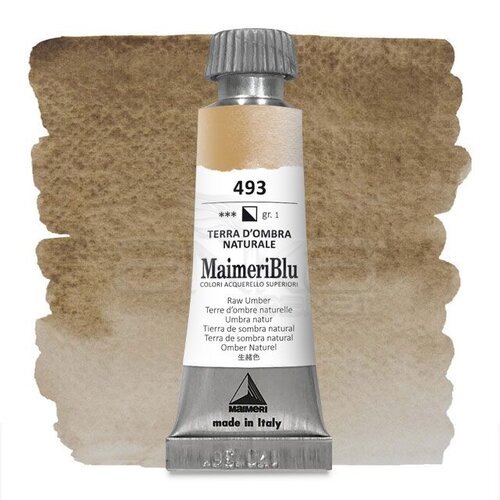Maimeri Blu Tüp Sulu Boya 12 ml S1 No:493 Raw Umber - 493 Raw Umber