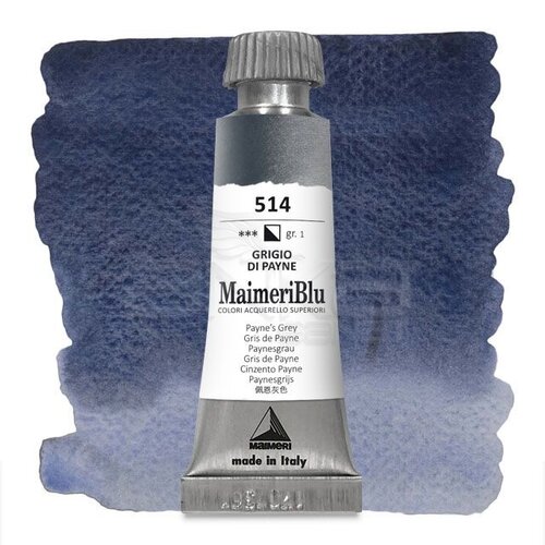 Maimeri Blu Tüp Sulu Boya 12 ml S1 No:514 Paynes Grey - 514 Payne's Grey