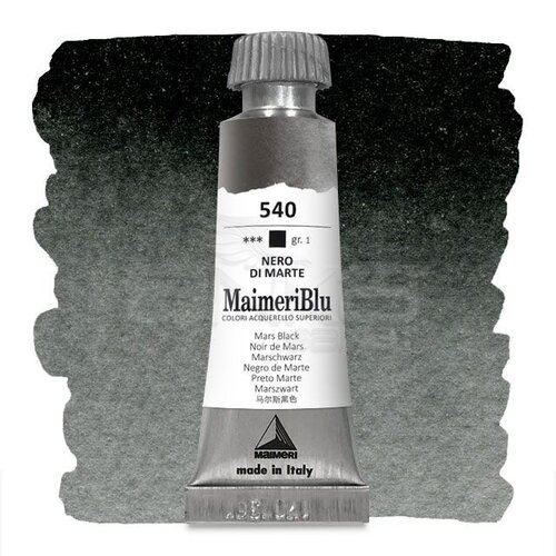 Maimeri Blu Tüp Sulu Boya 12 ml S1 No:540 Mars Black - 540 Mars Black