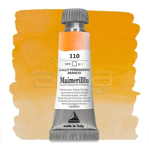 Maimeri Blu Tüp Sulu Boya 12 ml S2 No:110 Permanent Yellow Orange - 110 Permanent Yellow Orange