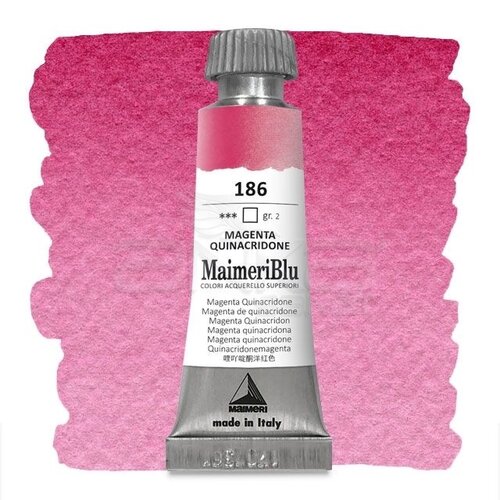 Maimeri Blu Tüp Sulu Boya 12 ml S2 No:186 Magenta Quinacridone - 186 Magenta Quinacridone