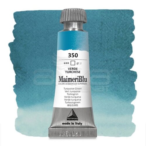 Maimeri Blu Tüp Sulu Boya 12 ml S2 No:350 Turquoise Green - 350 Turquoise Green