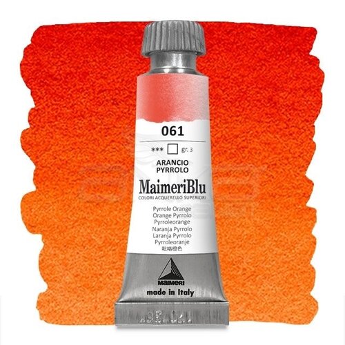 Maimeri Blu Tüp Sulu Boya 12 ml S3 No:061 Orange Pyrrolo - 061 Orange Pyrrolo