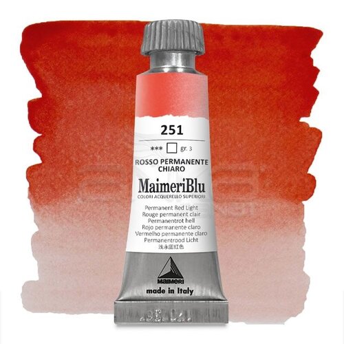 Maimeri Blu Tüp Sulu Boya 12 ml S3 No:251 Permanent Red Light - 251 Permanent Red Light