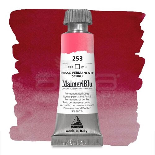 Maimeri Blu Tüp Sulu Boya 12 ml S3 No:253 Permanent Red Deep - 253 Permanent Red Deep