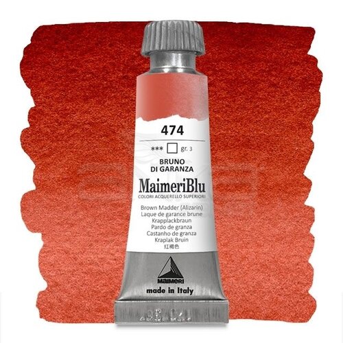 Maimeri Blu Tüp Sulu Boya 12 ml S3 No:474 Brown Madder (Alizarin) - 474 Brown Madder (Alizarin)