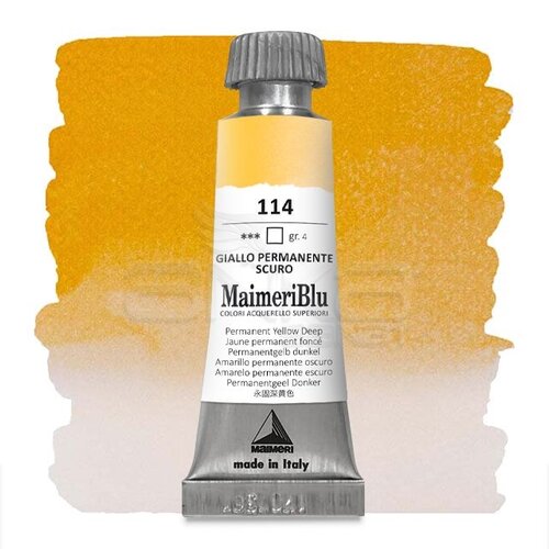 Maimeri Blu Tüp Sulu Boya 12 ml S4 No:114 Permanent Yellow Deep - 114 Permanent Yellow Deep