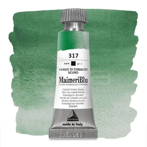 Maimeri Blu Tüp Sulu Boya 12 ml S4 No:317 Cobalt Green Deep - 317 Cobalt Green Deep
