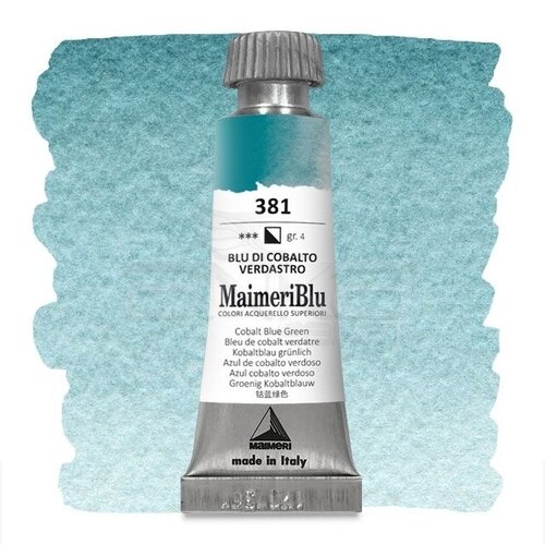 Maimeri Blu Tüp Sulu Boya 12 ml S4 No:381 Cobalt Blue Green - 381 Cobalt Blue Green