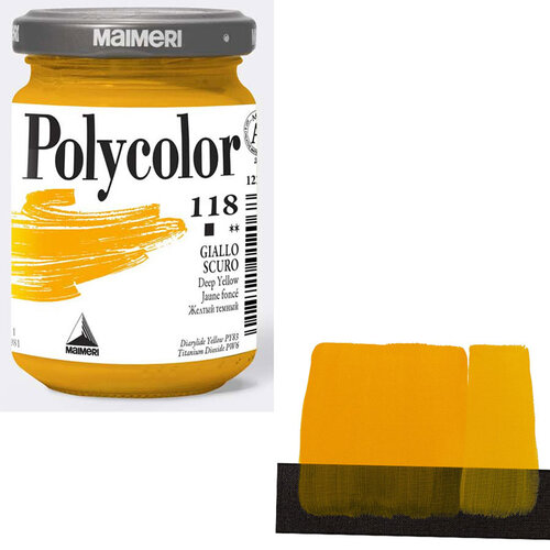 Maimeri Polycolor Akrilik Boya 140ml Deep Yellow 118 - 118 Deep Yellow
