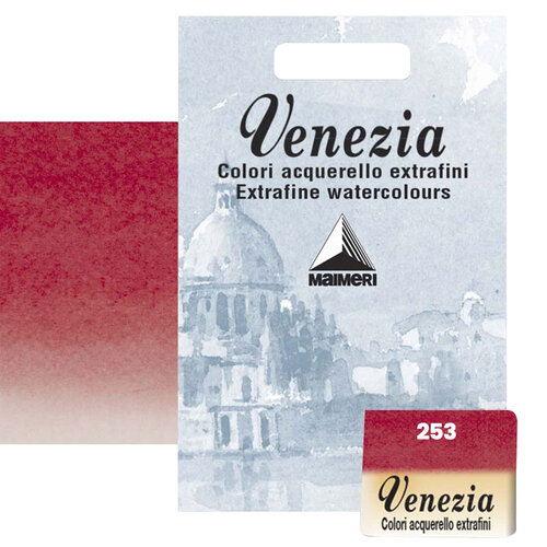 Maimeri Venezia Yarım Tablet Sulu Boya No:253 Permanent Red Deep - 253 Permanent Red Deep